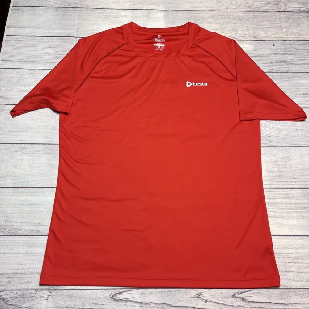 Tesla Hyper Dri Mens Performance T-Shirt Red Size Large